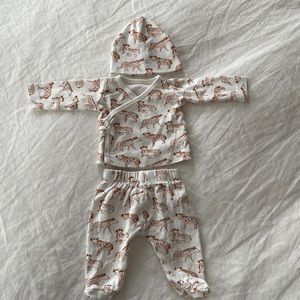 Lewis hyena print newborn take-me-home set